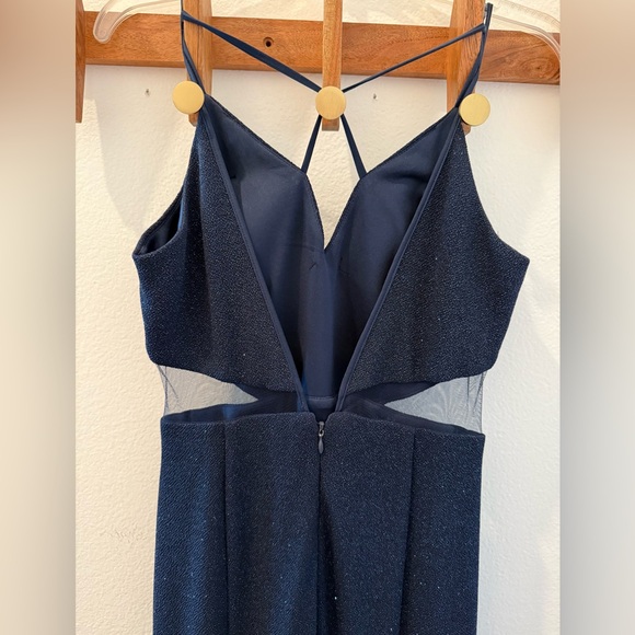 Navy Sparkly Dress with Side Cutouts Size 9 - Picture 3 of 7